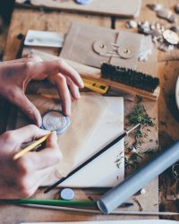 person doing handcrafts